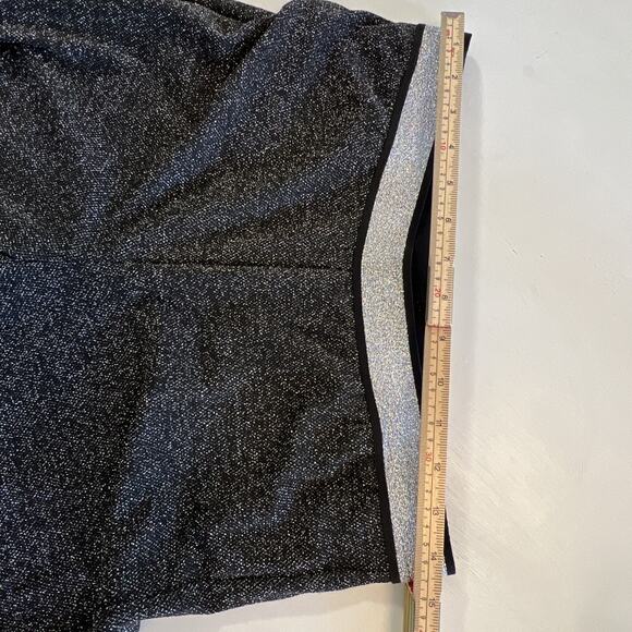 Melissa Paige Wide Leg Pants Pull On Black Silver Womens Medium Glitter Sparkle - Picture 3 of 16